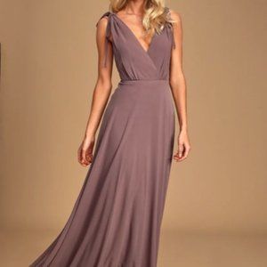 Lulu's Dance the Night Away Dusty Purple Backless Maxi Dress